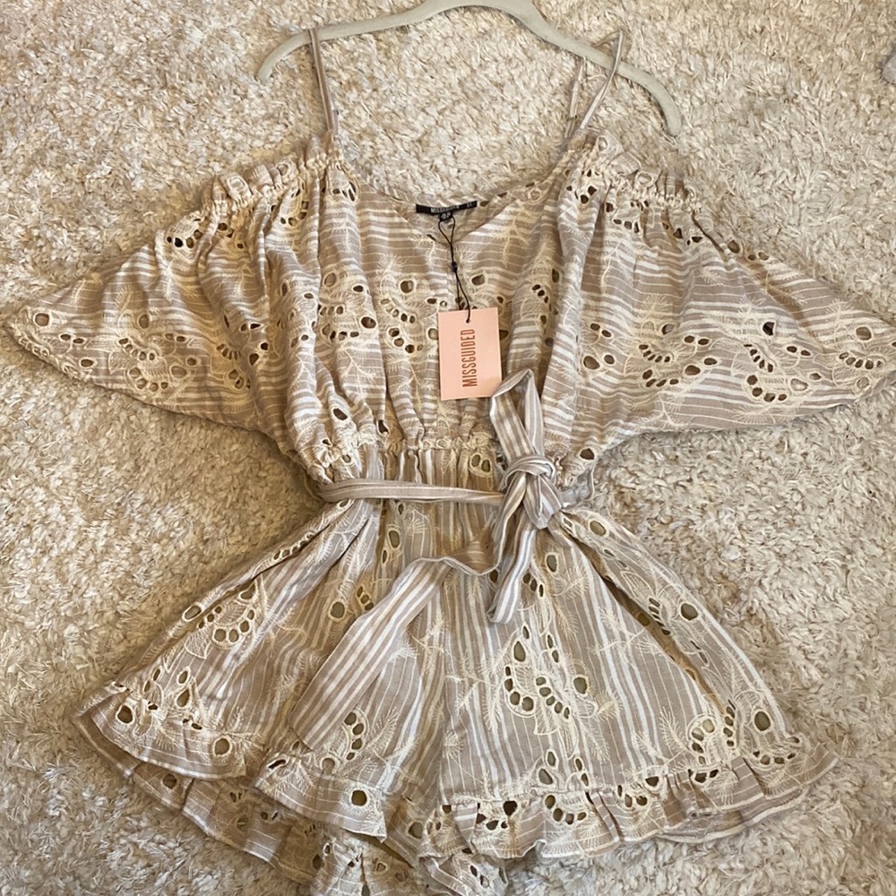 Brand new missguided cream colored romper